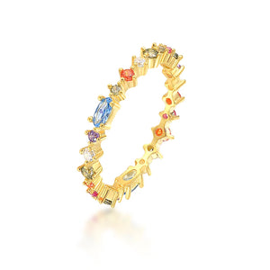 Colorful CZ Ring 925 Silver Plated Wedding Ring for Women Fine Jewelry Anillos
