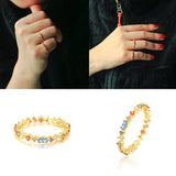 Colorful CZ Ring 925 Silver Plated Wedding Ring for Women Fine Jewelry Anillos