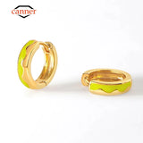 Colorful Wave Enamel 925 Sterling Silver Hoop Earrings for Women