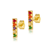 Colorful Zircon 925 Silver Piercing Hoop Earrings for Women Huggie Earings
