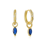 Zircon Pendant Dangle Drop Earrings 925 Sterling Silver