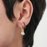 Enamel Heart Pendant Silver Drop Earrings Women Dangle Fine Jewelry