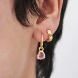 Enamel Heart Pendant Silver Drop Earrings Women Dangle Fine Jewelry