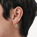 Enamel Heart Pendant Silver Drop Earrings Women Dangle Fine Jewelry