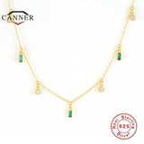 Colorful Zircon 925 Sterling Silver Necklace for Women Party Wedding
