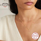 Colorful Zircon 925 Sterling Silver Necklace for Women Party Wedding