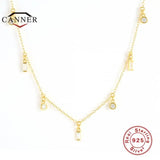 Colorful Zircon 925 Sterling Silver Necklace for Women Party Wedding