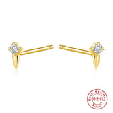 925 Sterling Silver Geometry Rivets Earrings Hoops for Women