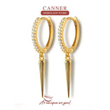 925 Sterling Silver Geometry Rivets Earrings Hoops for Women