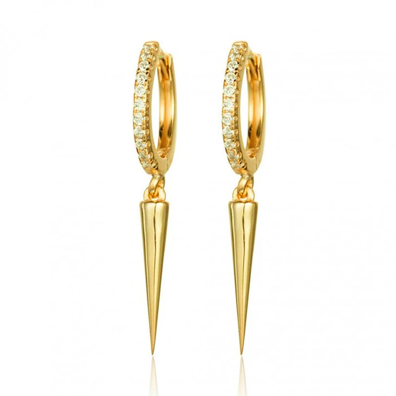 925 Sterling Silver Geometry Rivets Earrings Hoops for Women