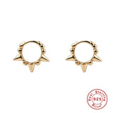 925 Sterling Silver Geometry Rivets Earrings Hoops for Women