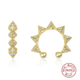 925 Sterling Silver Geometry Rivets Earrings Hoops for Women