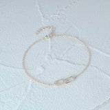 S925 Silver Cross-Over Double Buckle Zirconia Bracelet