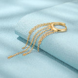 Long Short Wire Tassel Chain Pendant Earrings 925 Sterling Silver