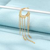 Long Short Wire Tassel Chain Pendant Earrings 925 Sterling Silver