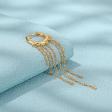Long Short Wire Tassel Chain Pendant Earrings 925 Sterling Silver