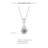 Moissanite Necklace 925 Sterling Silver Pendant Clavicle Chain Necklaces