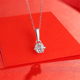 Moissanite Necklace 925 Sterling Silver Pendant Clavicle Chain Necklaces