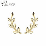 925 Silver Leaf Ear Cuff Climber Earrings