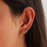 Green Stone Hoop Earring for Women Zircon Earring Piercing Jewelry