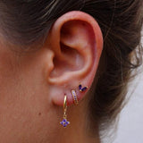 Green Stone Hoop Earring for Women Zircon Earring Piercing Jewelry