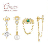 S925 Silver Zircon Tassel Chain Earrings for Women Gift