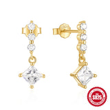 S925 Silver Zircon Tassel Chain Earrings for Women Gift