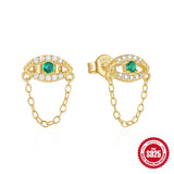 S925 Silver Zircon Tassel Chain Earrings for Women Gift