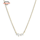 925 Silver Zirconia Chain Necklaces For Women Wedding