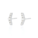 Zircon Pearl 925 Silver Cartilage Earrings for Women