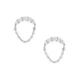Zircon Pearl 925 Silver Cartilage Earrings for Women