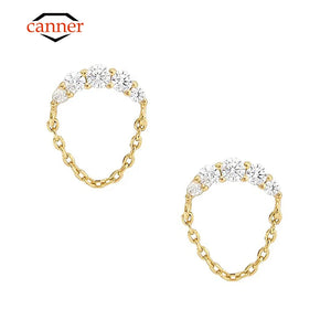 Zircon Pearl 925 Silver Cartilage Earrings for Women