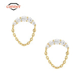 Zircon Pearl 925 Silver Cartilage Earrings for Women