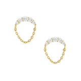 Zircon Pearl 925 Silver Cartilage Earrings for Women