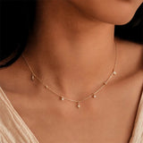 Star Zircon Pearl 925 Silver Clavicle Chain Necklace Women Jewelry