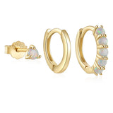 Opal 925 Silver 3 Pc Earrings Set For Women