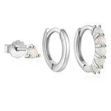 Opal 925 Silver 3 Pc Earrings Set For Women