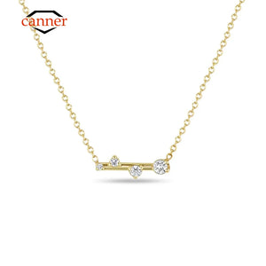 Zircon CZ Pendant Sterling Silver Necklace Women Fine Jewelry