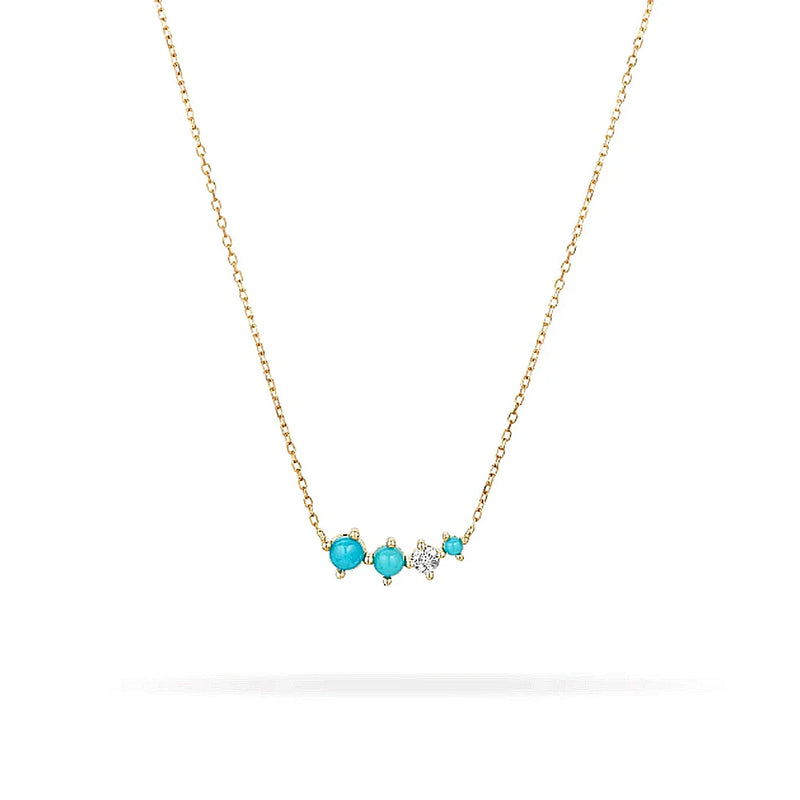 S925 Sterling Silver Turquoise Pendant Necklace for Women