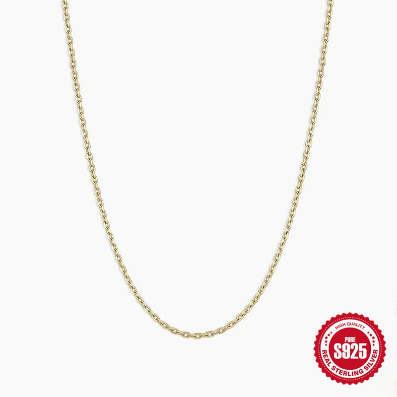 S925 Sterling Silver O-Shaped Chain Necklace