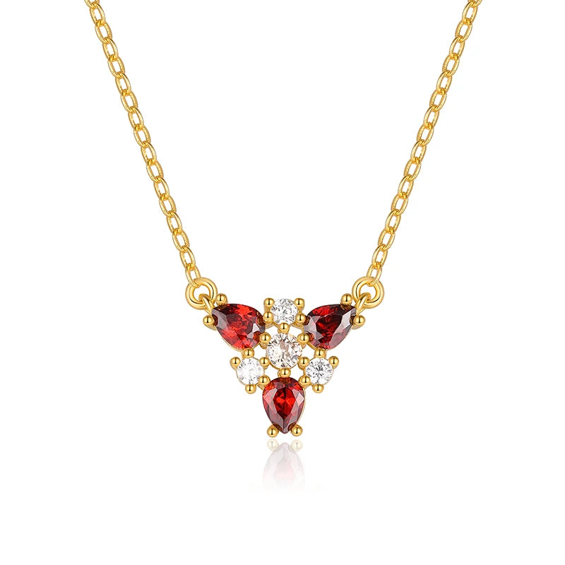 Fire Ruby Necklace 925 Sterling Silver Accessory Amber Choker Pendente