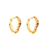 Flower Zircon 925 Silver Hoop Earrings Wedding Party Fine Jewel