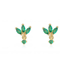 French Bread Zircon Earrings 925 Sterling Silver Fashionable Hoops