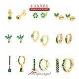 French Bread Zircon Earrings 925 Sterling Silver Fashionable Hoops