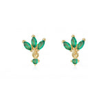 French Bread Zircon Earrings 925 Sterling Silver Fashionable Hoops