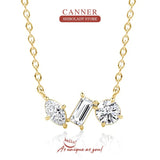French Crystal Necklace 925 Sterling Silver Choker Wedding Jewelry 18K