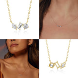 French Crystal Necklace 925 Sterling Silver Choker Wedding Jewelry 18K