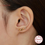 Sweet Inlaid Back Hanging Earrings S925 Sterling Silver Clip Earring