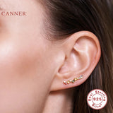 Sweet Inlaid Back Hanging Earrings S925 Sterling Silver Clip Earring