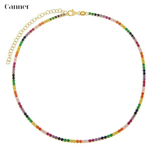 Colorful Zircon Pendant Choker Necklaces for Women